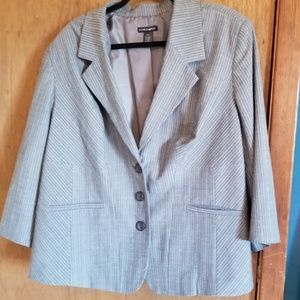 Gray Striped Suit Blazer Jacket